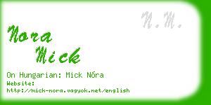 nora mick business card